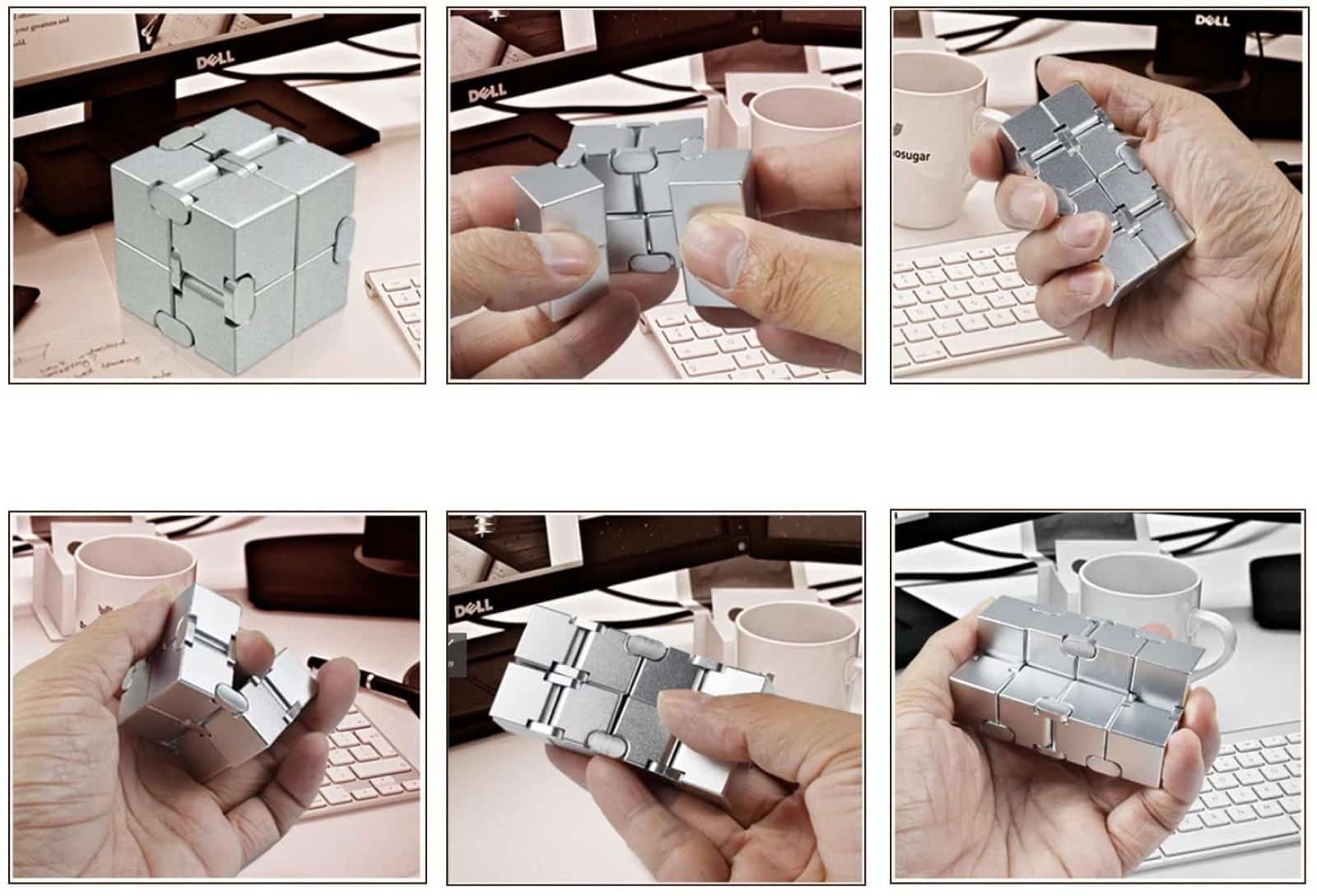 cubo infinito siendo manipulado por una mano