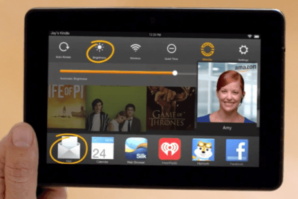 Przycisk Amazon Mayday na tablecie Fire