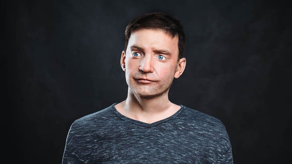 Fața și trunchiul robotului promobot