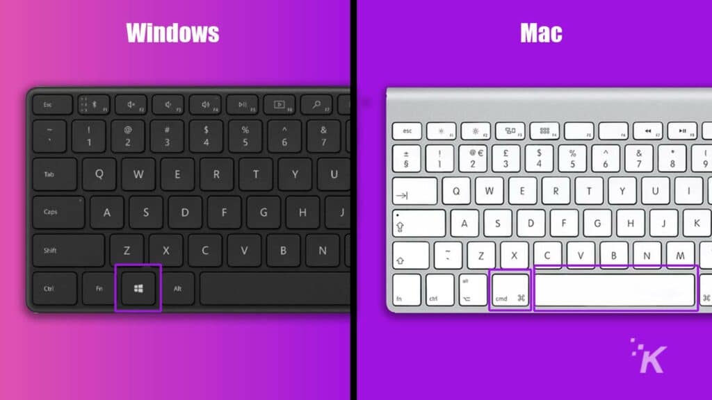 teclas de acceso directo de windows y mac
