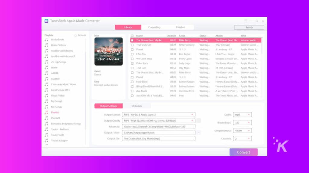 Convertendo arquivos usando o TunesBank
