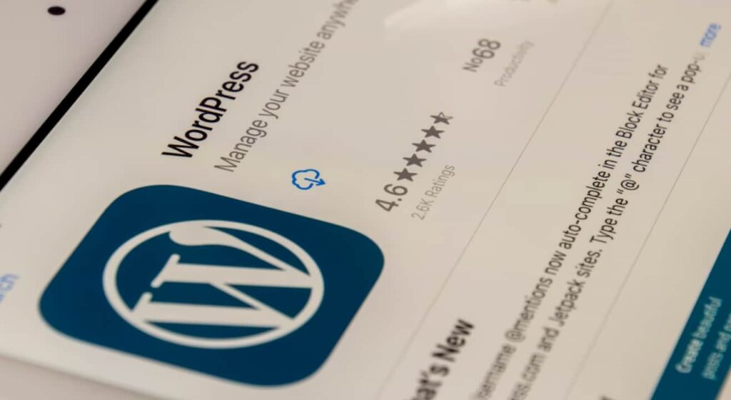 application wordpress