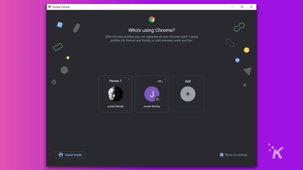 beralih profil chrome