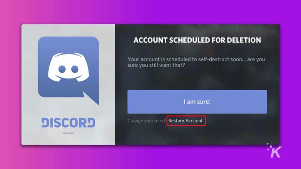 como restaurar sua conta do discord