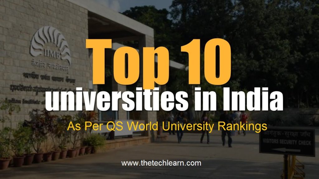 Top 10 des universités en Inde 2021 - The Tech Learn top 10 university in india