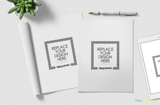 Mockup di rivista bianca