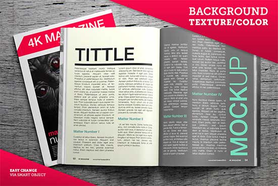 Rivista PSD Mockup 4K gratuita