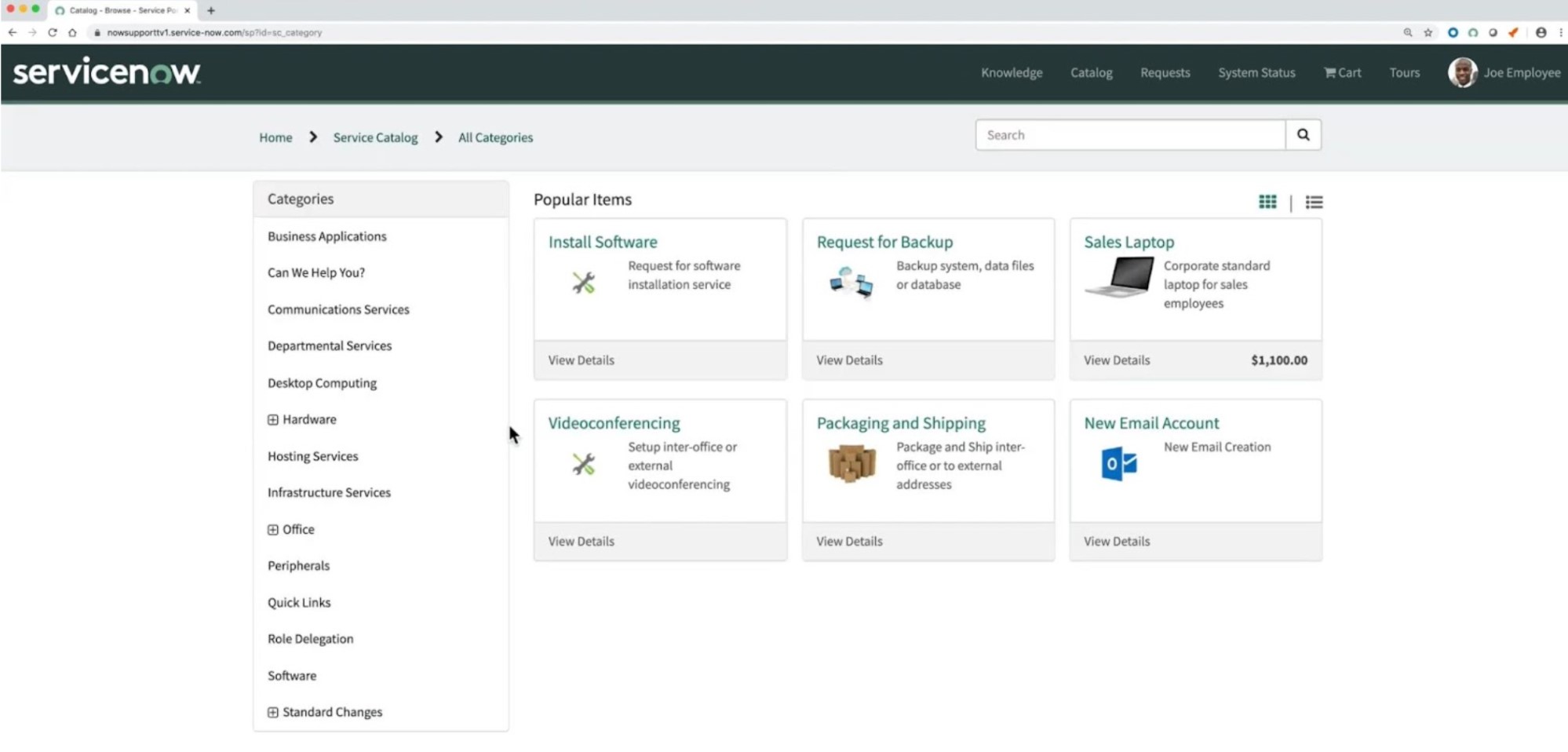 ServiceNow 目录