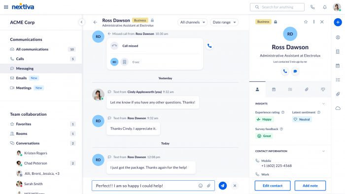 SMS-разговор Nextiva Новости GetVoIP