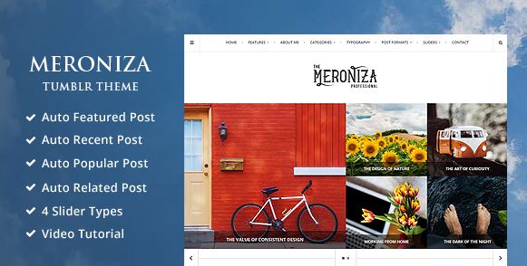 Meroniza - Tema Tumblr yang Responsif & Elegan