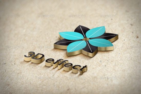mockup logo 3d psd