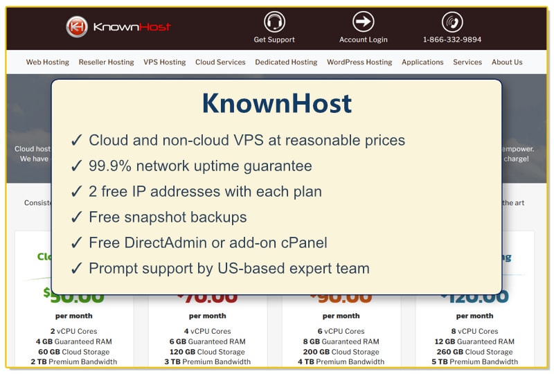 7 лучших облачных хостинговых компаний 3 knownhost vps