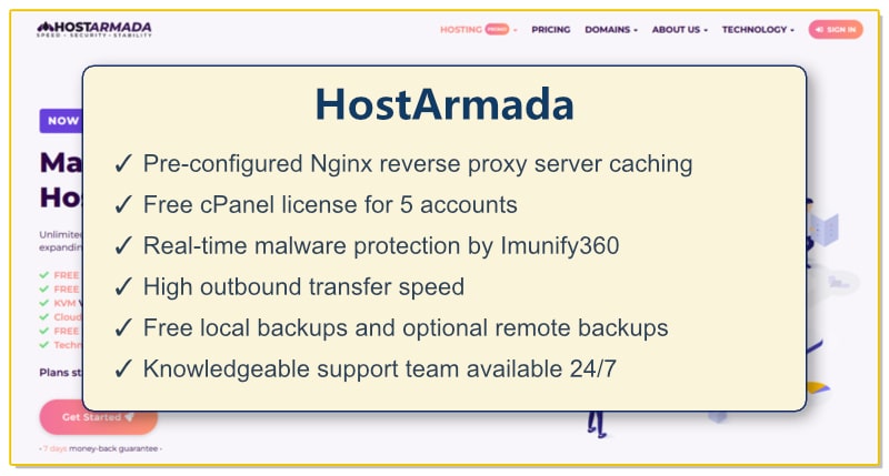 7 лучших облачных хостинговых компаний 5 hostarmada vps