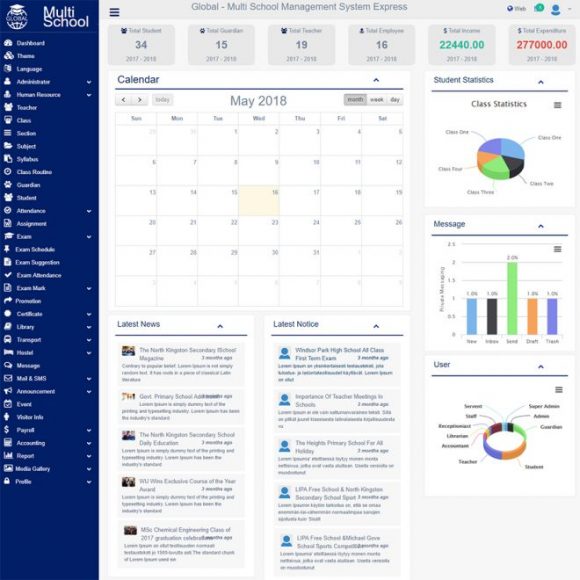 Global - Sistem de management al mai multor școli Express