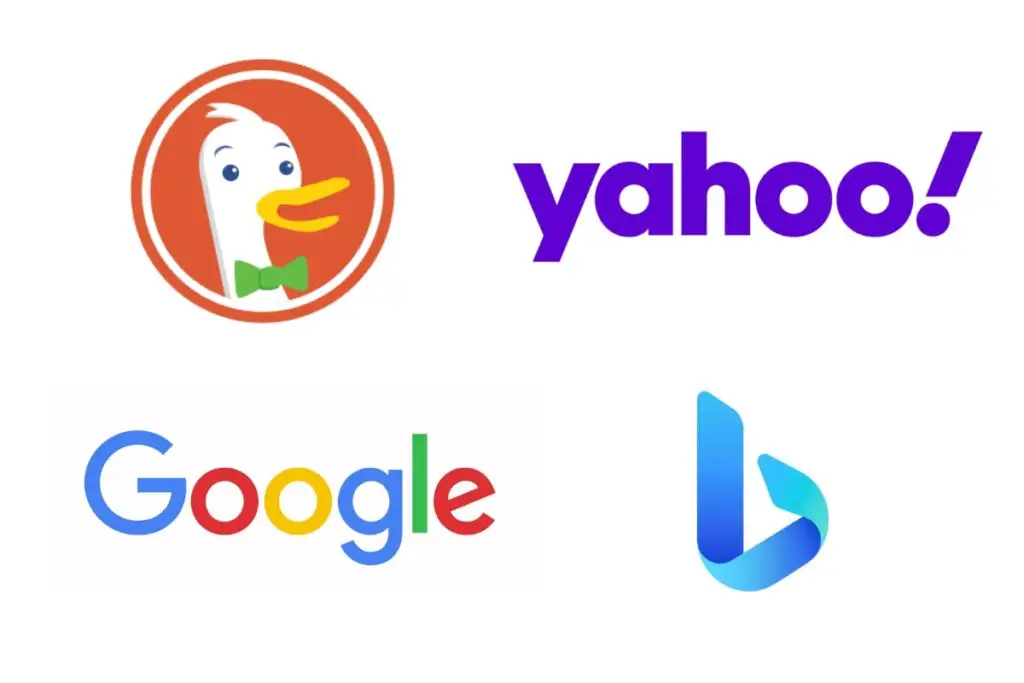 Sigle pentru duckduckgo, yahoo, google și bing