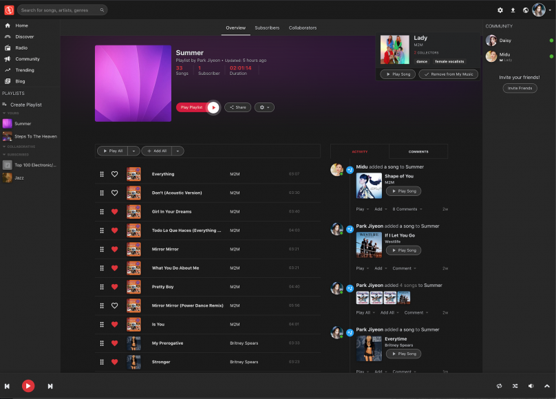 música rede social