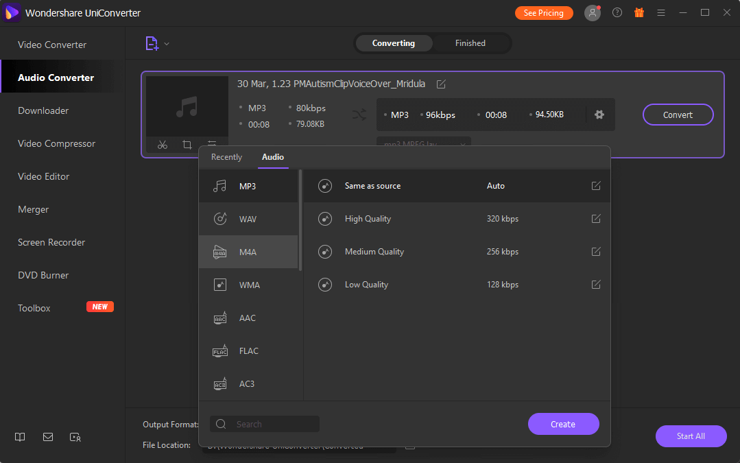 Convertidor de audio