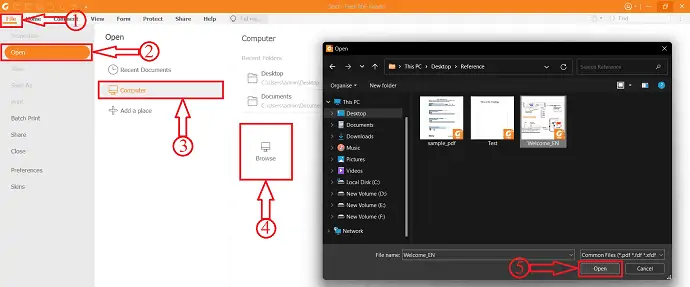 Dosyayı Foxit Reader'da İçe Aktar