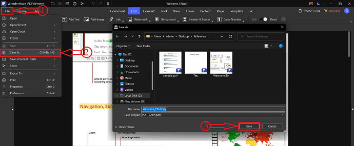 Enregistrer dans Wondersharer PDFelement