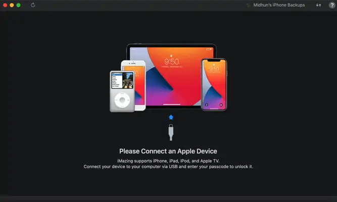 Conectați iPhone-ul în iMazing