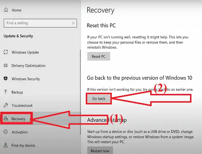 Windows 11에서 Windows 10으로 롤백