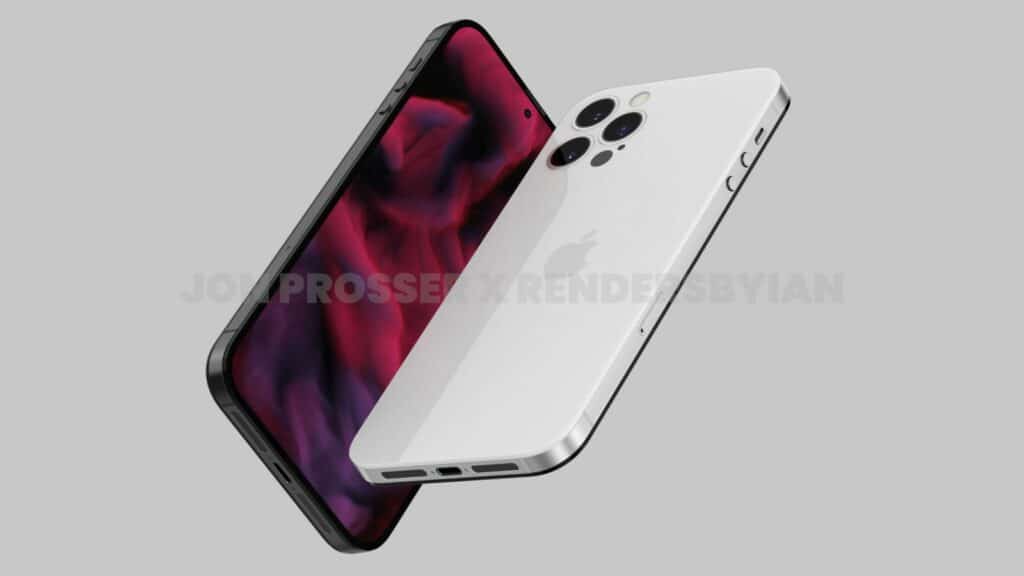 usb-c でよりフラットなデザインを示す iphone 14 であると称するレンダリング