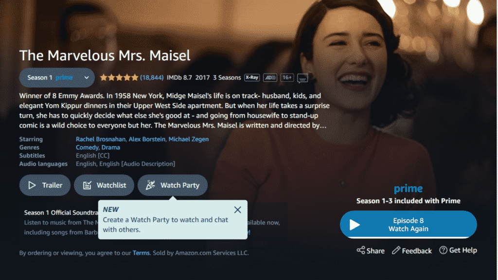 site de vídeo amazon prime