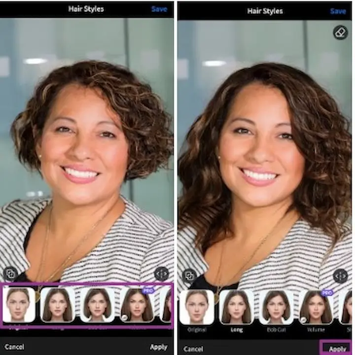 Faceapp 헤어스타일