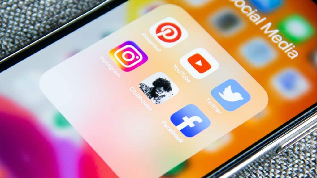 aplicativos de mídia social no smartphone