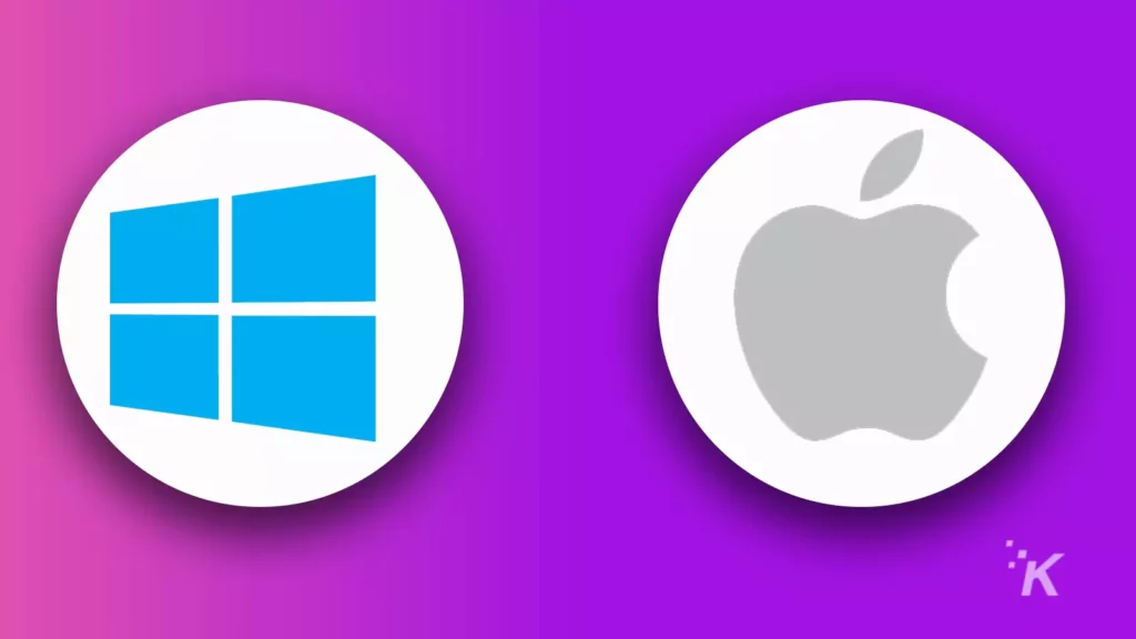 Windows 11 とアップルのロゴ
