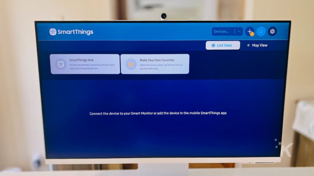Samsung Smartthings auf einem Monitor