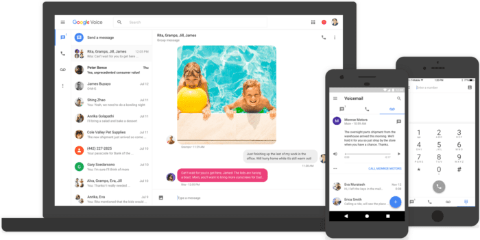 Schermata di Google Voice