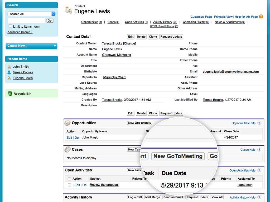 GoTo ミーティング Salesforce インテグレーション