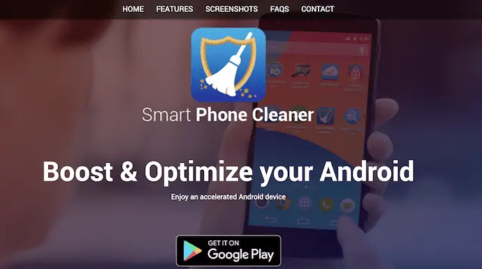 Systweak Android Cleaner Homepage