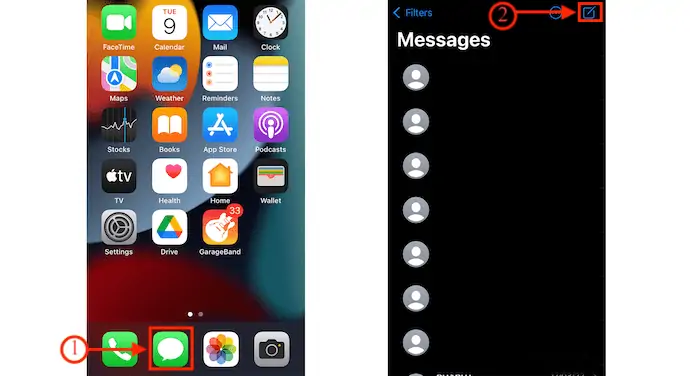iPhone 消息應用程序