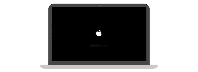 Memuat layar dengan Logo Apple