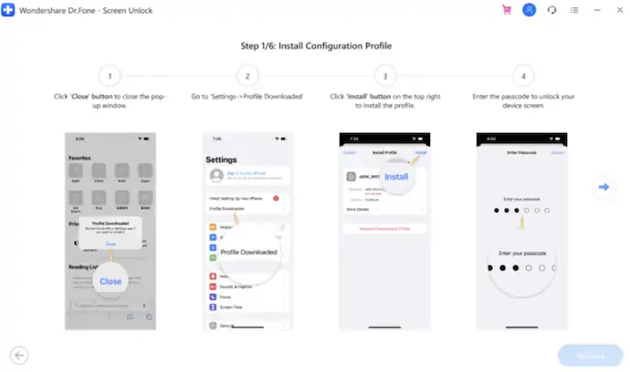 Installieren Sie die Konfiguration in dr.fone