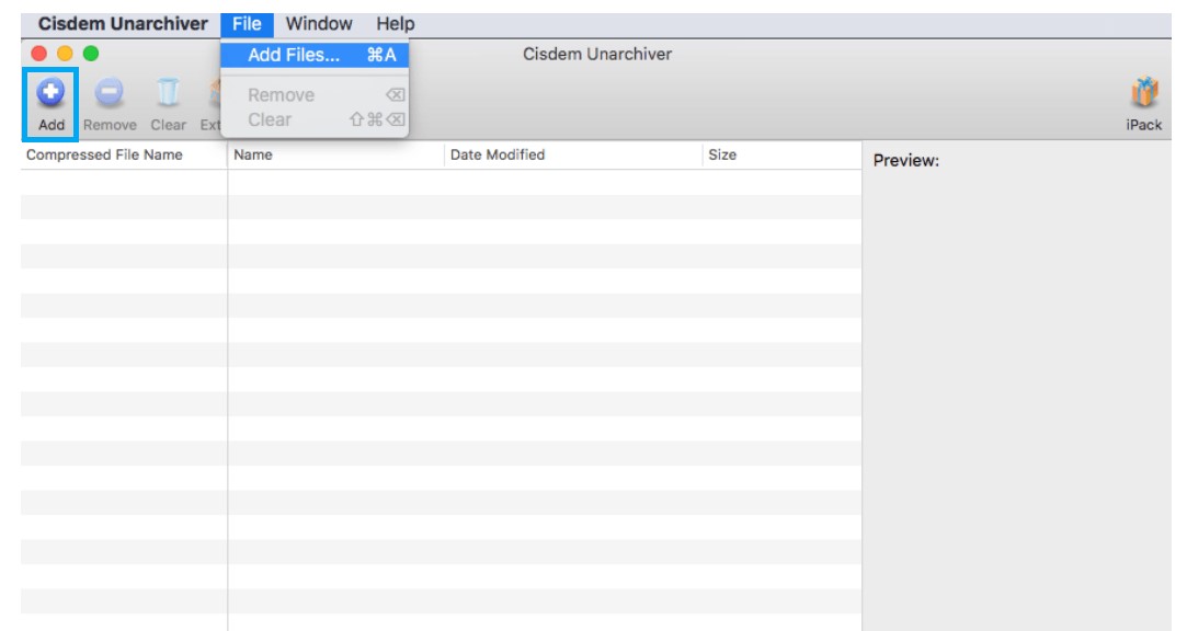 adicionar arquivo no cisdem unarchiver