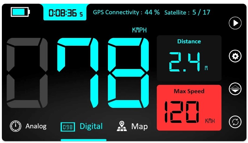 Compteur de vitesse GPS et compteur kilométrique